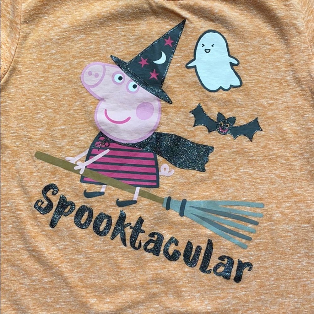 Spooktacular Peppa Pig Halloween Tee Girls 5T EUC